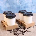 یک فنجان قهوه راه راه یکبار مصرف حامل نوشیدنی گرم Kraft Paper Kraft Paper برای بسته بندی فنجان