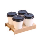 یک فنجان قهوه راه راه یکبار مصرف حامل نوشیدنی گرم Kraft Paper Kraft Paper برای بسته بندی فنجان