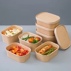 یکبار مصرف زیست تخریب پذیر کرافت جعبه بیضی شکل برای غذای آماده غذا جعبه یکبار مصرف یکبار مصرف