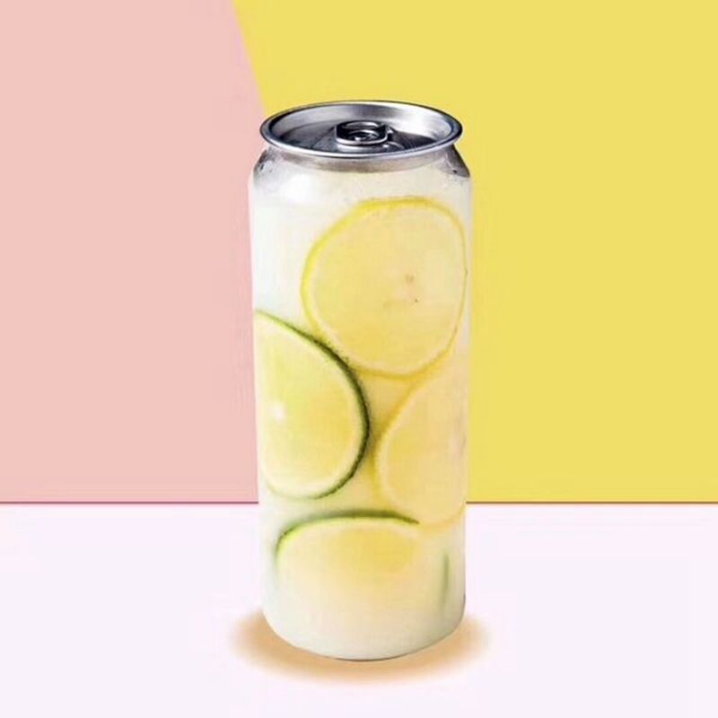 Pull-Ring Transparent Bottle Fruit Juice Soda Water Plastic Pet Cans With Easy Open Aluminum Lids