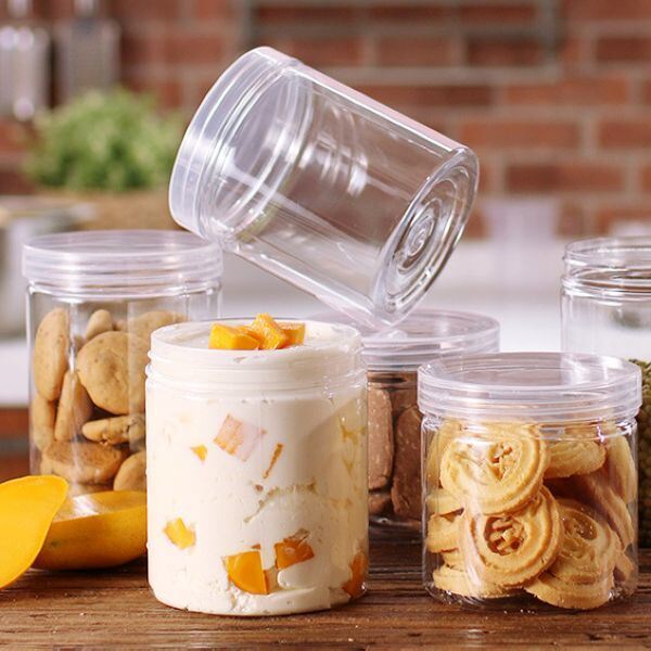 Wholesale Food Grade PET Plastic Jar with Lid – Clear Round Storage Container for Nuts, Biscuits, Snacks