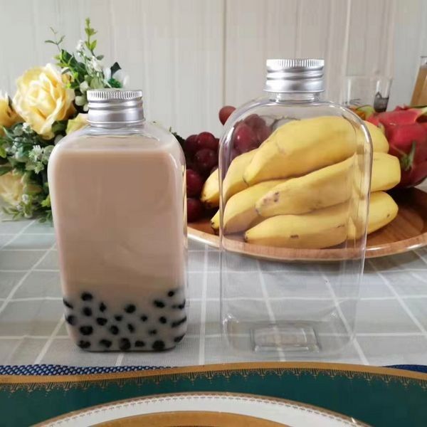 بطری های پلاستیکی گرد 300 میلی لیتری مواد غذایی مخصوص حیوان خانگی برای طراحی سفارشی چای شیر بابا