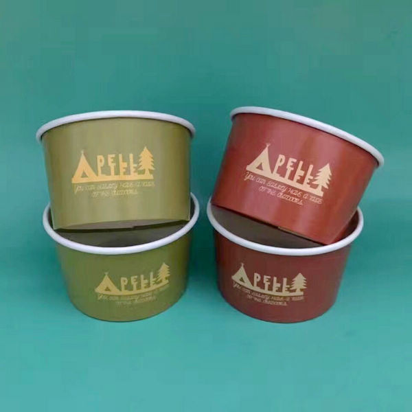 فنجان بستنی کاغذی با ایمنی مواد غذایی 16oz با درب دارای نشت دو لایه پوشش داده شده - مقاوم در برابر