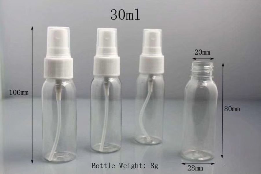 بطری آب اسپری پت خالی ، بطری اسپری مه آلود 30 Ml 50 Ml 100 Ml